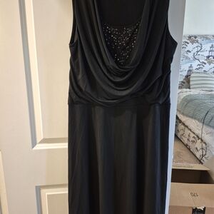 George Black Midi Dress with Sequin Detail